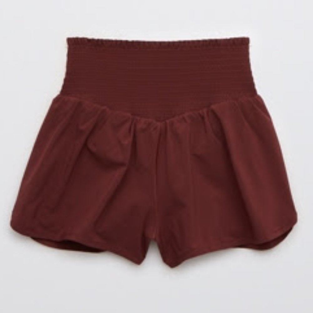 OFFLINE By Aerie Real Me Smocked Running Short Size MEDIUM